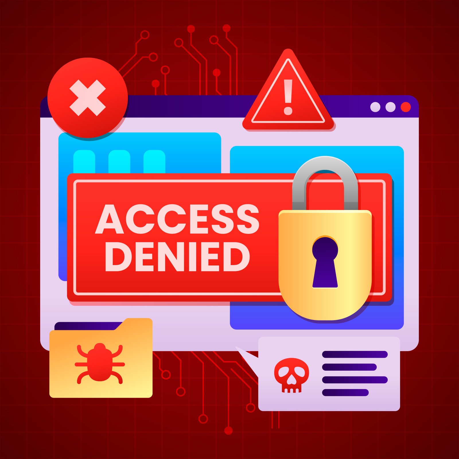 Access Denied, Site Suspended Illustration